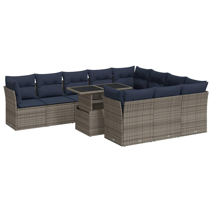 Set canapele grădină perne 11 piese, gri, poliratan/lemn acacia - WALTI WALTI