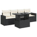 Set mobilier de grădină cu perne, 5 piese, negru, poliratan - WALTI WALTI