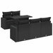Set mobilier de grădină cu perne, 6 piese, negru, poliratan - WALTI WALTI