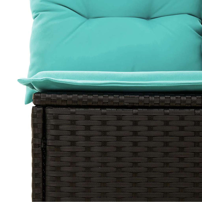Set canapele grădină perne 7 piese negru, poliratan/lemn acacia - WALTI WALTI