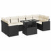 Set mobilier de grădină cu perne, 8 piese, negru, poliratan - WALTI WALTI