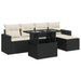 Set mobilier de grădină cu perne, 6 piese, negru, poliratan - WALTI WALTI