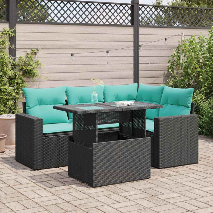 Set mobilier de grădină cu perne, 5 piese,poliratan/lemn acacia - WALTI WALTI