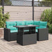 Set mobilier de grădină cu perne, 5 piese,poliratan/lemn acacia - WALTI WALTI