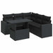 Set mobilier de grădină cu perne, 6 piese, negru, poliratan - WALTI WALTI