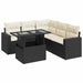 Set mobilier de grădină cu perne, 6 piese, negru, poliratan - WALTI WALTI