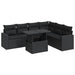 Set canapele de grădină cu perne, 7 piese, negru, poliratan - WALTI WALTI