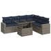 Set canapele grădină perne 7 piese negru, poliratan/lemn acacia - WALTI WALTI