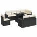 Set mobilier de grădină cu perne, 9 piese, negru, poliratan - WALTI WALTI