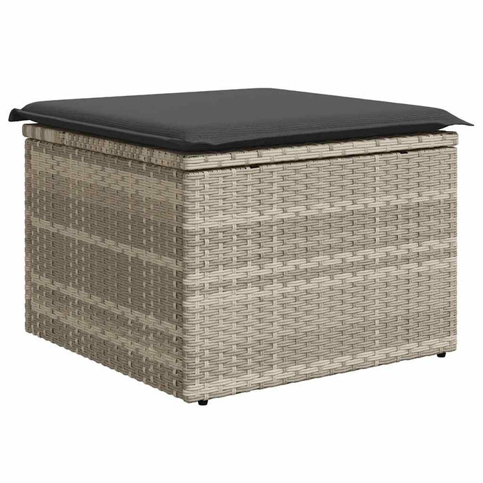 Set mobilier de grădină cu perne, 8 piese gri deschis poliratan - WALTI WALTI
