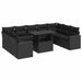 Set canapele de grădină cu perne, 10 piese, negru, poliratan - WALTI WALTI