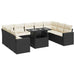 Set canapele de grădină cu perne, 10 piese, negru, poliratan - WALTI WALTI