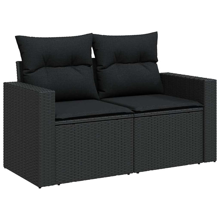 Set canapele de grădină cu perne, 11 piese, negru, poliratan - WALTI WALTI