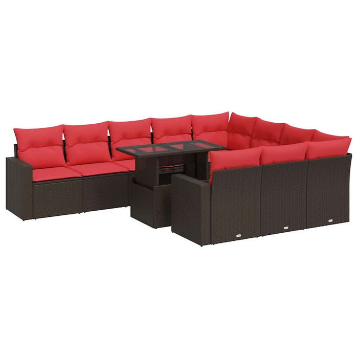 Set canapele grădină perne 11 piese, gri, poliratan/lemn acacia - WALTI WALTI