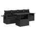 Set mobilier de grădină cu perne, 5 piese, negru, poliratan - WALTI WALTI