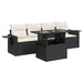 Set mobilier de grădină cu perne, 5 piese, negru, poliratan - WALTI WALTI