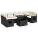 Set mobilier de grădină cu perne, 8 piese, negru, poliratan - WALTI WALTI