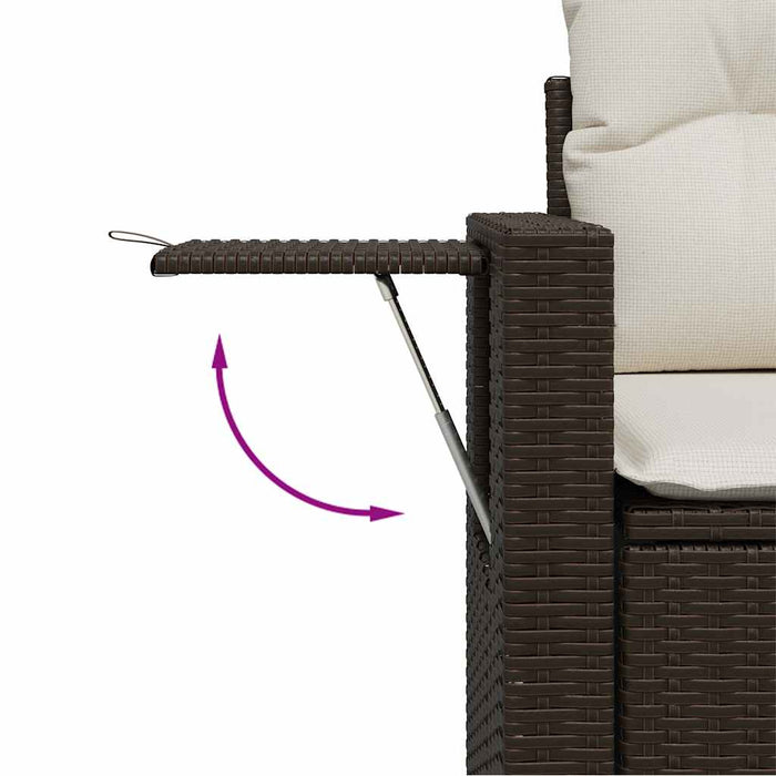 Set canapele de grădină cu perne, 9 piese, maro, poliratan WALTI
