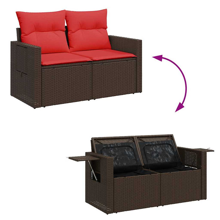 Set canapele grădină cu perne 9 piese gri poliratan/lemn acacia - WALTI WALTI