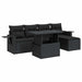 Set mobilier de grădină cu perne, 6 piese, negru, poliratan - WALTI WALTI