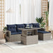 Set mobilier grădină perne 6 piese negru poliratan/lemn acacia - WALTI WALTI