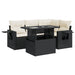 Set mobilier de grădină cu perne, 5 piese, negru, poliratan - WALTI WALTI