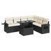 Set canapele de grădină cu perne, 7 piese, negru, poliratan - WALTI WALTI