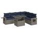 Set canapele grădină perne 7 piese negru, poliratan/lemn acacia - WALTI WALTI