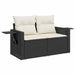 Set mobilier de grădină cu perne, 9 piese, negru, poliratan - WALTI WALTI