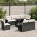 Set mobilier de grădină cu perne, 9 piese, negru, poliratan - WALTI WALTI