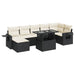 Set mobilier de grădină cu perne, 8 piese, negru, poliratan - WALTI WALTI