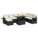 Set mobilier de grădină cu perne, 9 piese, negru, poliratan - WALTI WALTI