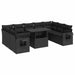 Set canapele de grădină cu perne, 10 piese, negru, poliratan - WALTI WALTI