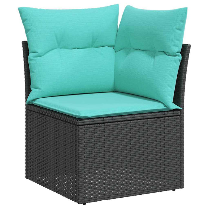 Set canapele de grădină cu perne, 10 piese, negru, poliratan - WALTI WALTI