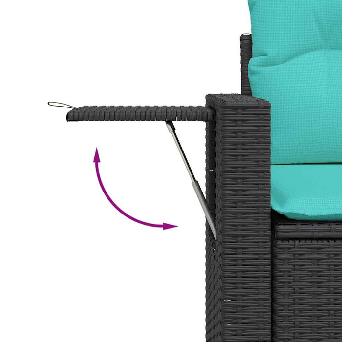 Set canapele de grădină cu perne, 10 piese, negru, poliratan - WALTI WALTI