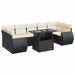 Set mobilier de grădină cu perne, 8 piese, negru, poliratan - WALTI WALTI