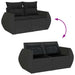 Set mobilier de grădină cu perne, 9 piese, negru, poliratan - WALTI WALTI