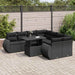 Set mobilier de grădină cu perne, 9 piese, negru, poliratan - WALTI WALTI