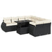 Set mobilier de grădină cu perne, 9 piese, negru, poliratan - WALTI WALTI