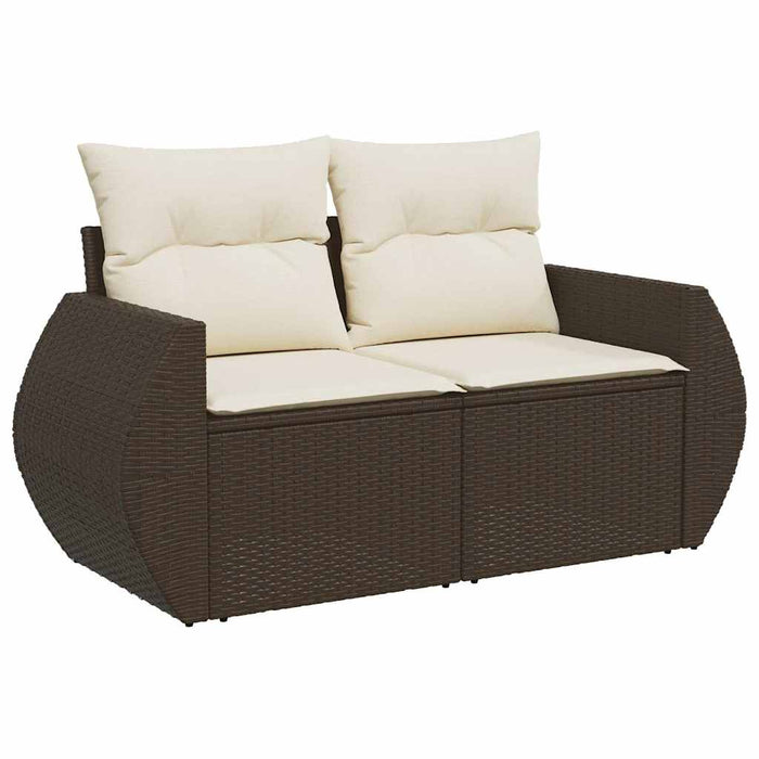 Set canapele de grădină cu perne, 9 piese, maro, poliratan - WALTI WALTI