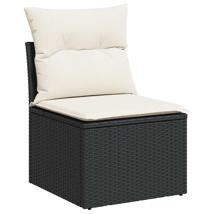 Set mobilier de grădină cu perne, 6 piese, negru, poliratan - WALTI WALTI