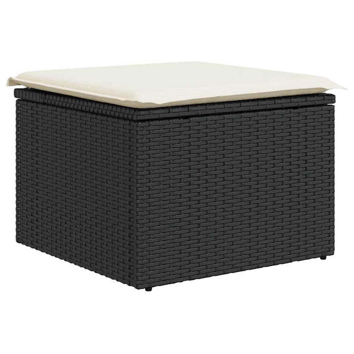 Set mobilier de grădină cu perne, 6 piese, negru, poliratan - WALTI WALTI