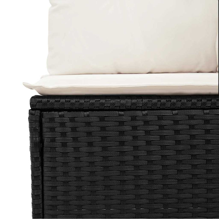 Set mobilier de grădină cu perne, 6 piese, negru, poliratan - WALTI WALTI
