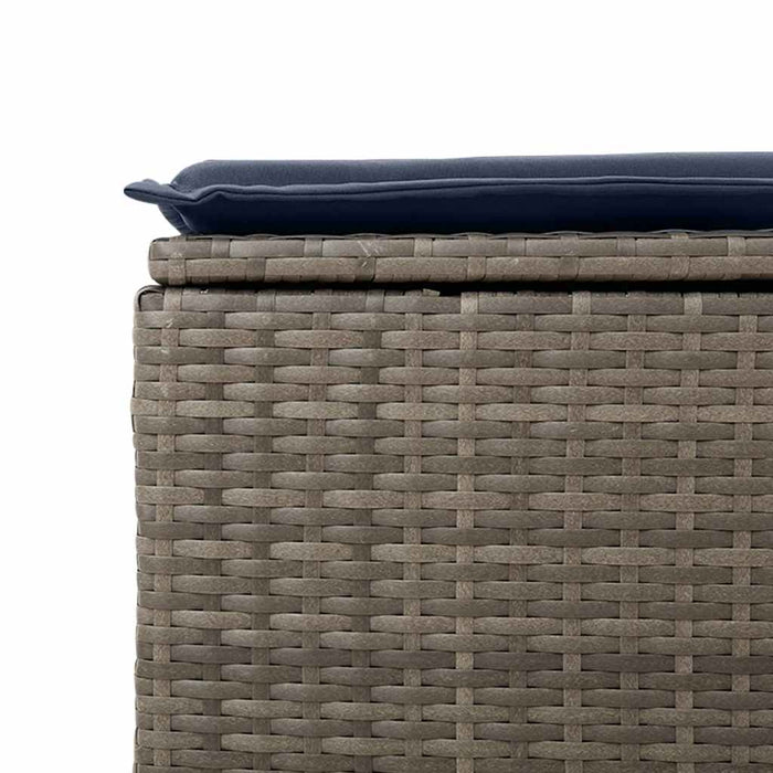 Set mobilier grădină cu perne 6 piese gri poliratan/lemn acacia WALTI
