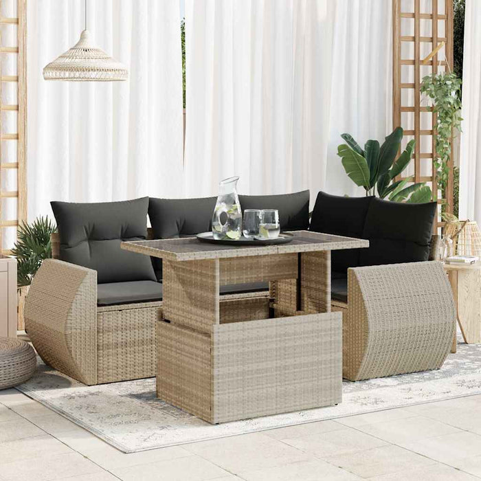 Set canapele de grădină cu perne, 6 piese gri deschis poliratan - WALTI WALTI