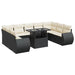 Set canapele de grădină cu perne, 10 piese, negru, poliratan - WALTI WALTI