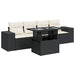 Set mobilier de grădină cu perne, 5 piese, negru, poliratan - WALTI WALTI