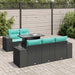 Set mobilier grădină perne 6 piese negru poliratan/lemn acacia - WALTI WALTI