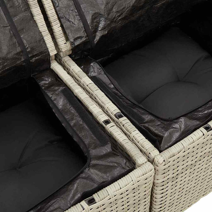 Set canapele de grădină cu perne, 7piese gri deschis poliratan WALTI
