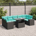Set mobilier grădină perne 8 piese negru, poliratan/lemn acacia - WALTI WALTI